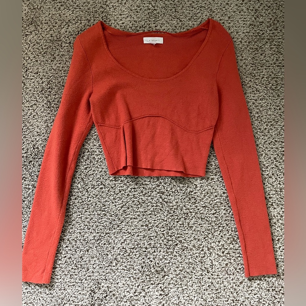 PacSun orange fitted crop top